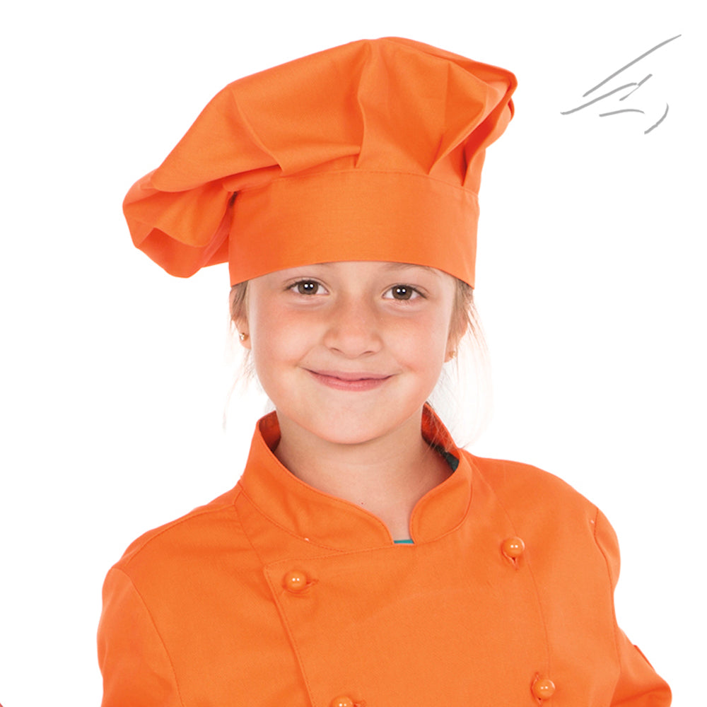 Gorro de chef para niños en color regulable con velcro.