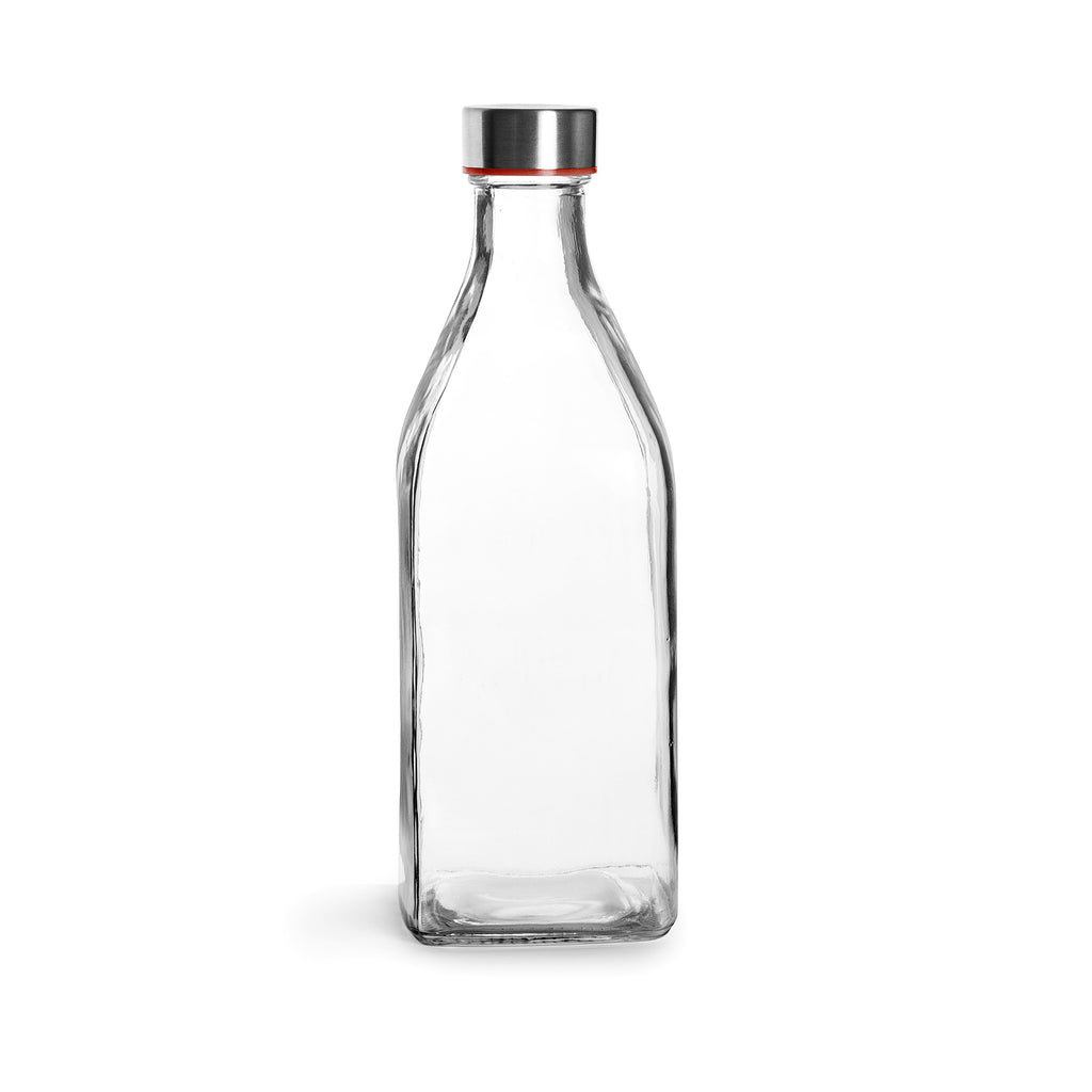 Botella De Vidrio De 1L Con Tapa De A