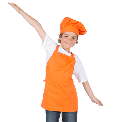 Mandil O Delantal De Cocinero Para Niño o Niña color Naranja