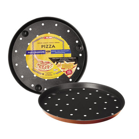 molde para pizza crispy, metálico con recubrimiento anti-adherente IBILI