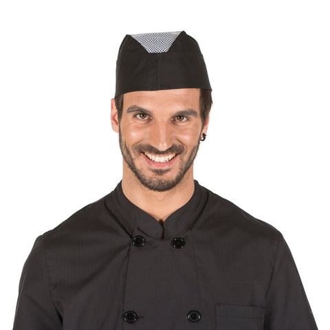 Gorro de Cocinero con Ventilación Superior Pack de 6 Negro