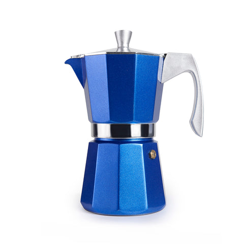 Cafetera Italiana Express Evva Aluminio Azul con recubrimiento Ibili