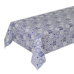 Mantel Rectangular De Algodón Decorado Vintage En Azul 145 X 210 Cm